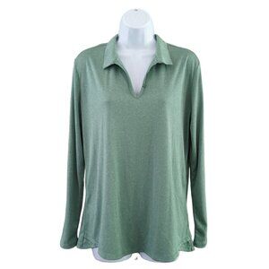 Moheen Women’s COOL-DRI long sleeve top heather sea-green size large- EUC